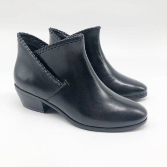 JACK ROGERS 'Sadie' Black Leather Bootie  - Picture 1 of 6